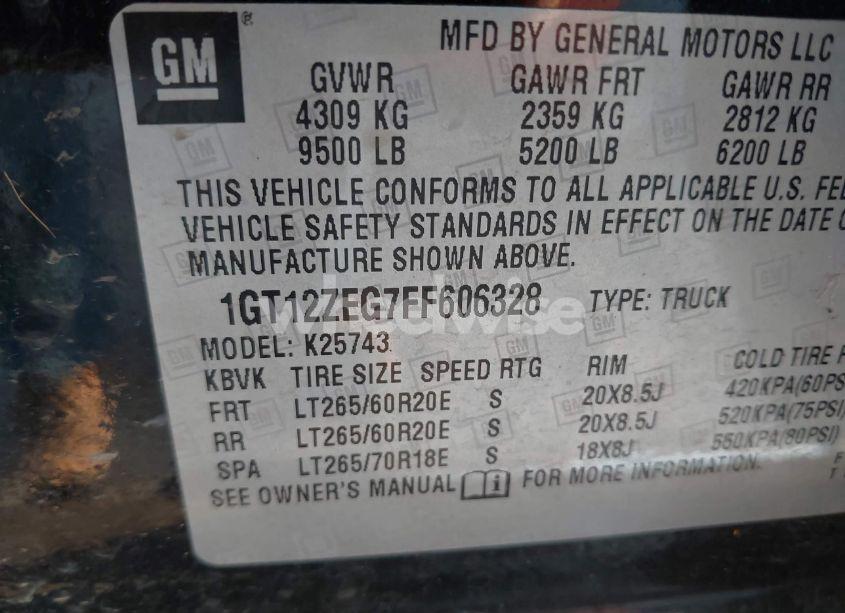 Photo 9 of 2015 Gmc Sierra 2500HD SLT (VIN 1GT12ZEG7FF606328)