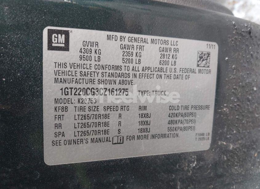 Photo 9 of 2012 Gmc Sierra 2500HD SLE (VIN 1GT220CG3CZ161275)