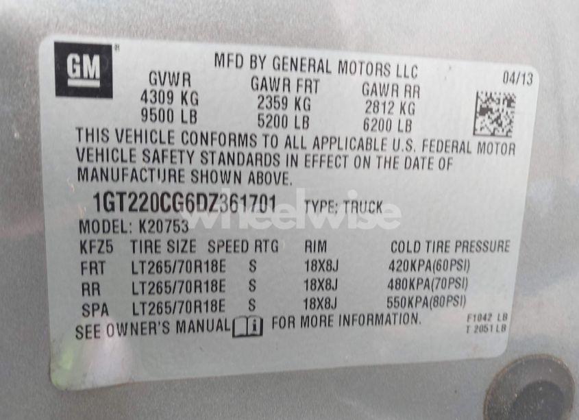 Photo 9 of 2013 Gmc Sierra 2500HD SLE (VIN 1GT220CG6DZ361701)