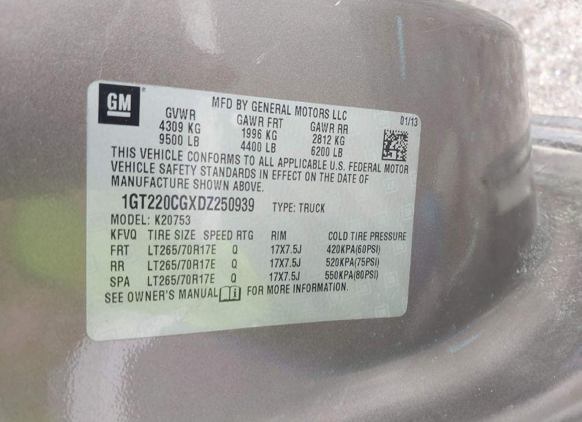 Photo 9 of 2013 Gmc Sierra 2500HD SLE (VIN 1GT220CGXDZ250939)