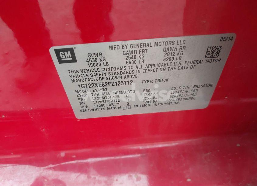 Photo 9 of 2015 Gmc Sierra 2500HD (VIN 1GT22XE82FZ125712)