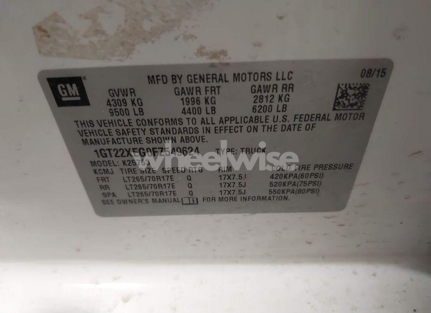 Photo 9 of 2015 Gmc Sierra 2500HD (VIN 1GT22XEG0FZ549624)