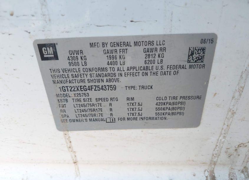 Photo 9 of 2015 Gmc Sierra 2500HD (VIN 1GT22XEG4FZ543759)