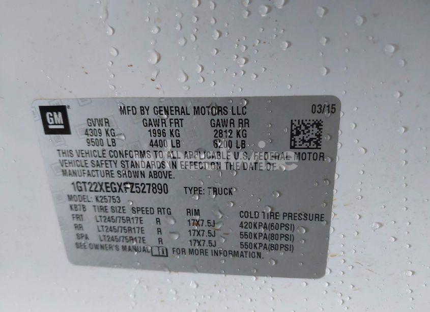 Photo 9 of 2015 Gmc Sierra 2500HD (VIN 1GT22XEGXFZ527890)