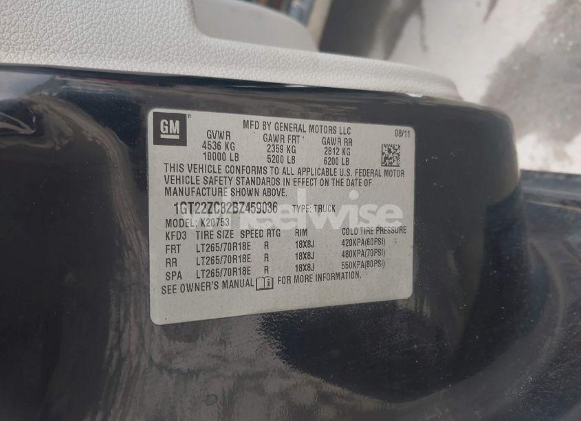 Photo 9 of 2011 Gmc Sierra 2500HD WORK TRUCK (VIN 1GT22ZC82BZ459036)