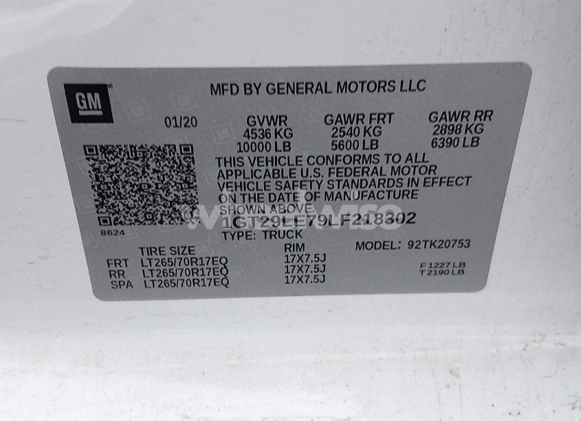 Photo 9 of 2020 Gmc Sierra 2500HD (VIN 1GT29LE79LF218302)