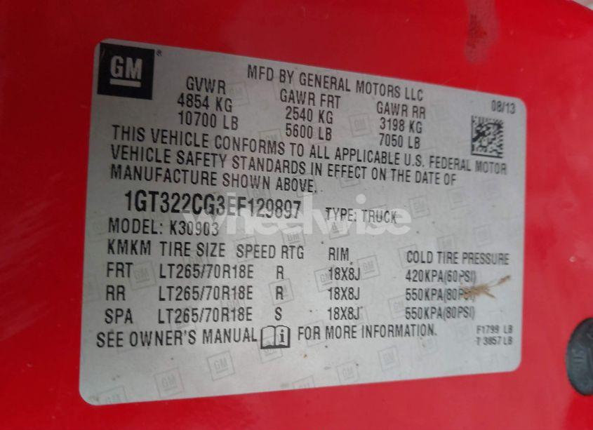 Photo 8 of 2014 Gmc Sierra 3500HD WORK TRUCK (VIN 1GT322CG3EF129897)