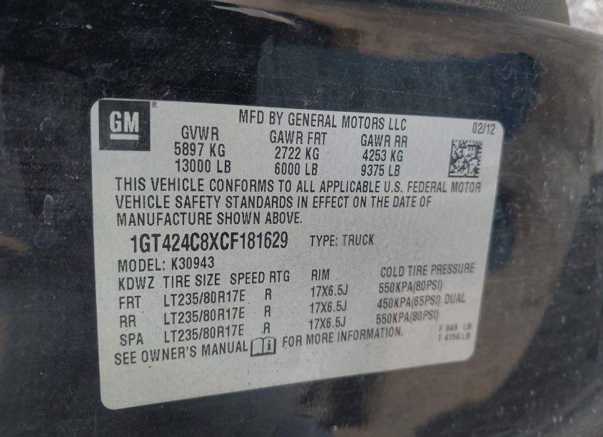 Photo 8 of 2012 Gmc Sierra 3500HD SLT (VIN 1GT424C8XCF181629)