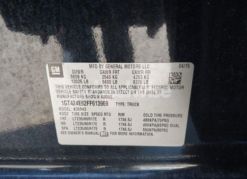 Photo 9 of 2015 Gmc Sierra 3500HD DENALI (VIN 1GT424E82FF613969)