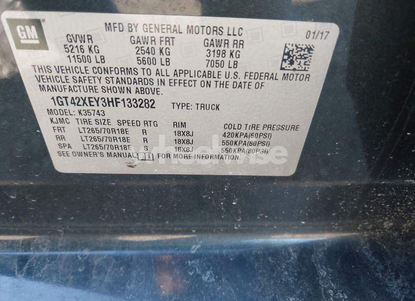 Photo 9 of 2017 Gmc Sierra 3500HD SLT (VIN 1GT42XEY3HF133282)