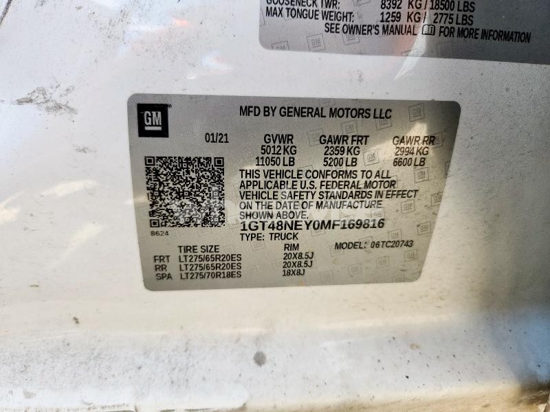 Photo 3 of 2021 GMC SIERRA C2500 SLT (VIN 1GT48NEY0MF169816)