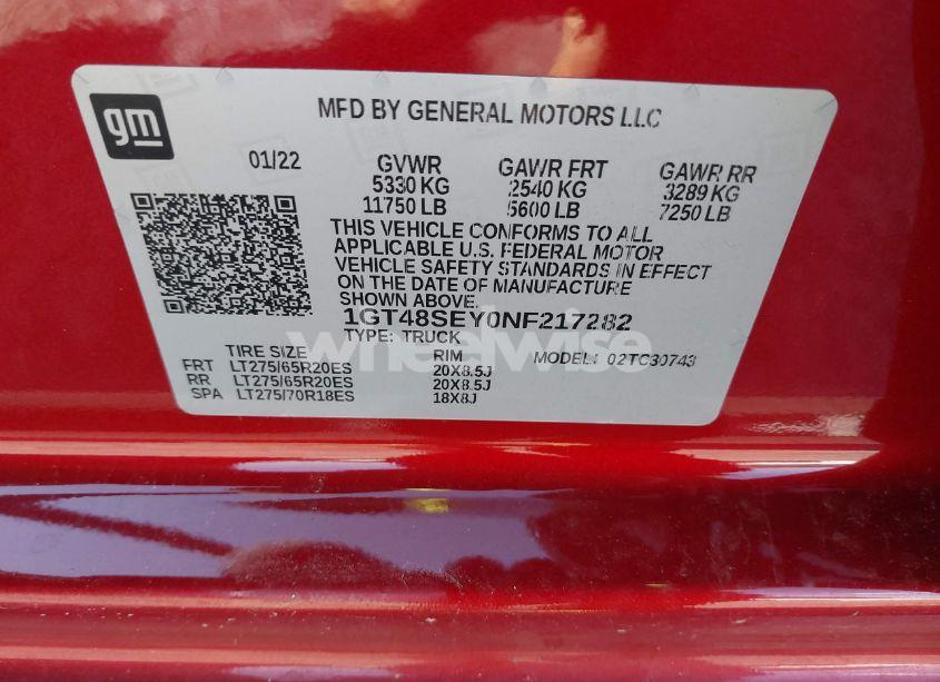 Photo 9 of 2022 Gmc Sierra 3500HD 2WD STANDARD BED SLT (VIN 1GT48SEY0NF217282)