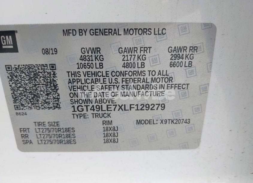 Photo 8 of 2020 Gmc Sierra 2500HD 4WD STANDARD BED (VIN 1GT49LE7XLF129279)