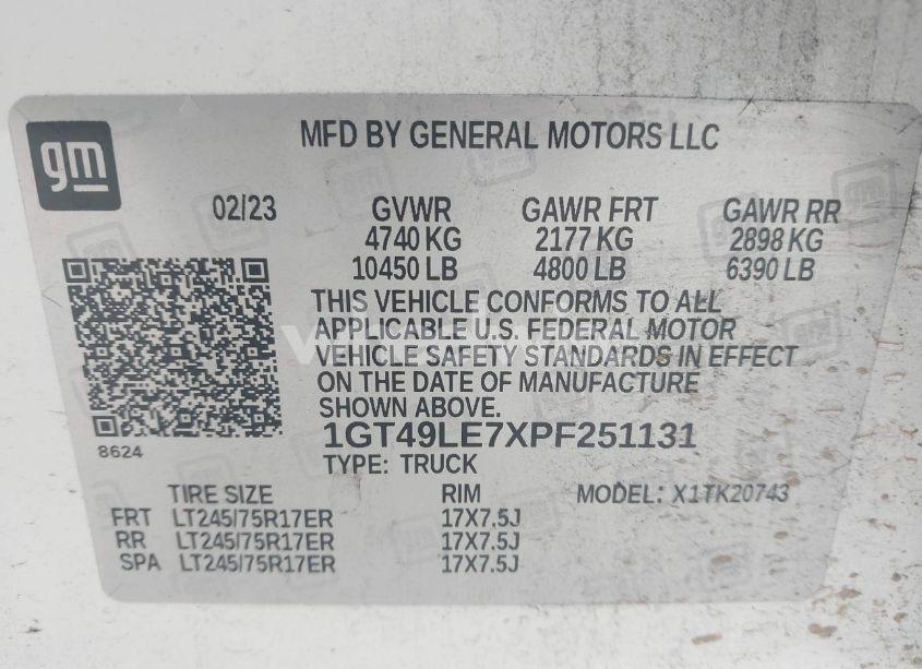 Photo 9 of 2023 Gmc Sierra 2500HD 4WD STANDARD BED PRO (VIN 1GT49LE7XPF251131)