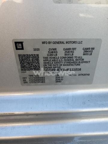 2021 GMC SIERRA K2500 SLT (VIN 1GT49NEY1MF111016) main photo