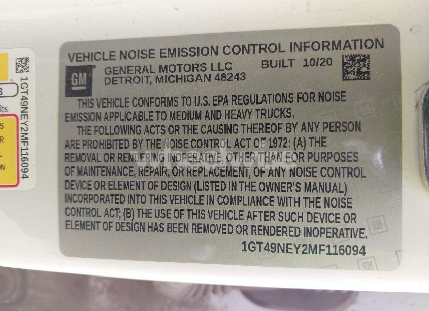 Photo 9 of 2021 Gmc Sierra 2500HD 4WD LONG BED SLT (VIN 1GT49NEY2MF116094)