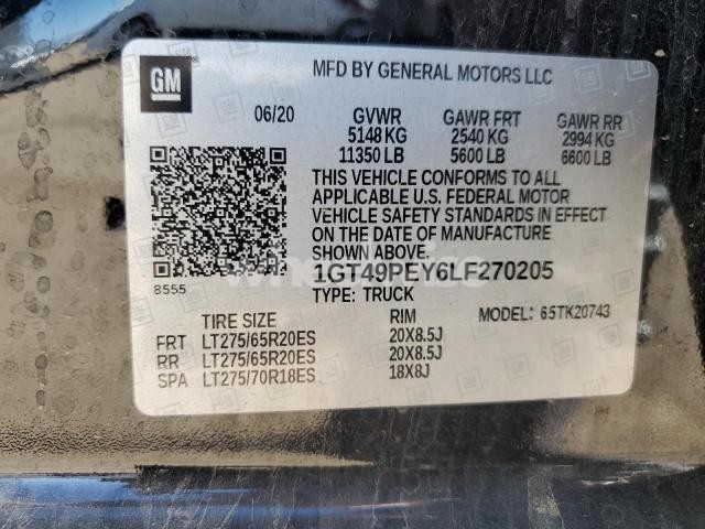 Photo 3 of 2020 GMC SIERRA K2500 AT4 (VIN 1GT49PEY6LF270205)