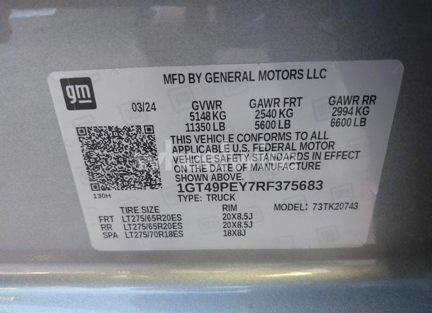 Photo 9 of 2024 Gmc Sierra 2500HD 4WD STANDARD BED AT4 (VIN 1GT49PEY7RF375683)