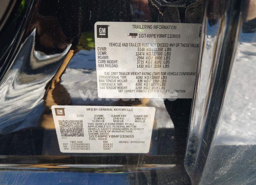Photo 8 of 2021 Gmc Sierra 2500HD 4WD STANDARD BED AT4 (VIN 1GT49PEY8MF133655)
