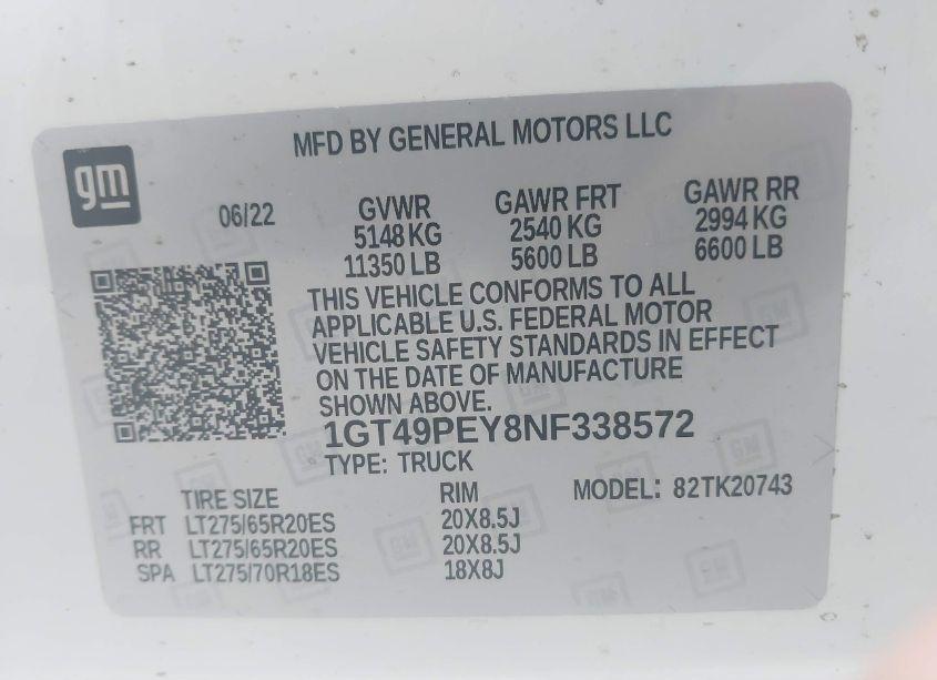 Photo 8 of 2022 Gmc Sierra 2500HD (VIN 1GT49PEY8NF338572)