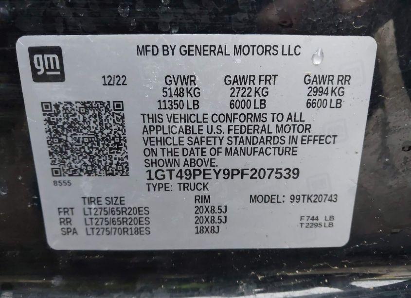 Photo 8 of 2023 Gmc Sierra 2500HD 4WD STANDARD BED AT4 (VIN 1GT49PEY9PF207539)