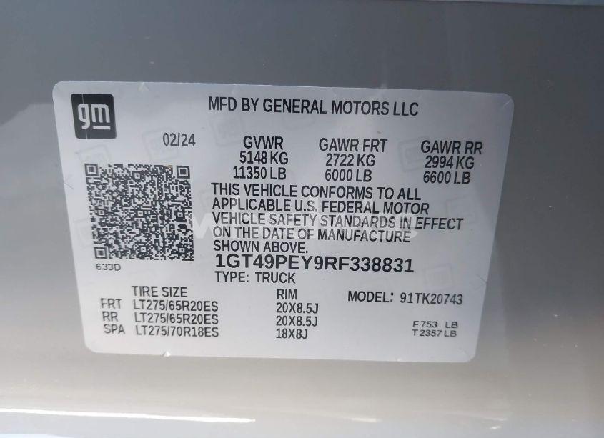 Photo 8 of 2024 Gmc Sierra 2500HD 4WD STANDARD BED AT4 (VIN 1GT49PEY9RF338831)