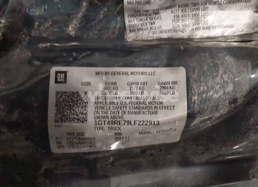 Photo 9 of 2020 Gmc Sierra 2500HD (VIN 1GT49RE79LF222913)