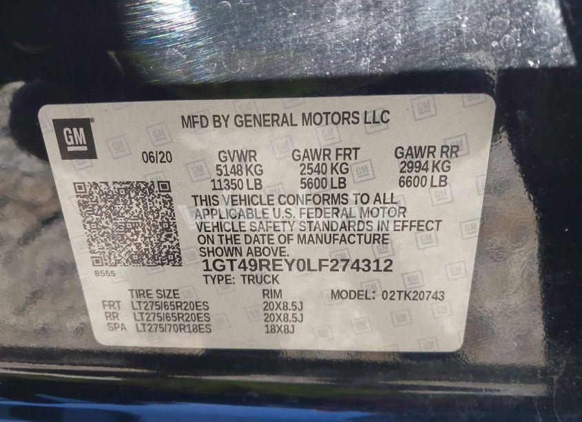 Photo 8 of 2020 Gmc Sierra 2500HD 4WD STANDARD BED DENALI (VIN 1GT49REY0LF274312)