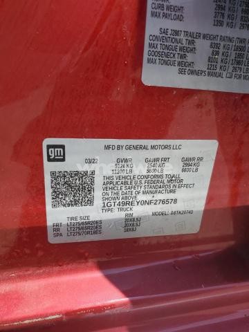 Photo 9 of 2022 GMC SIERRA K2500 DENALI (VIN 1GT49REY0NF276578)