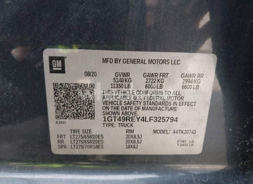 Photo 8 of 2020 Gmc Sierra 2500HD 4WD STANDARD BED DENALI (VIN 1GT49REY4LF325794)