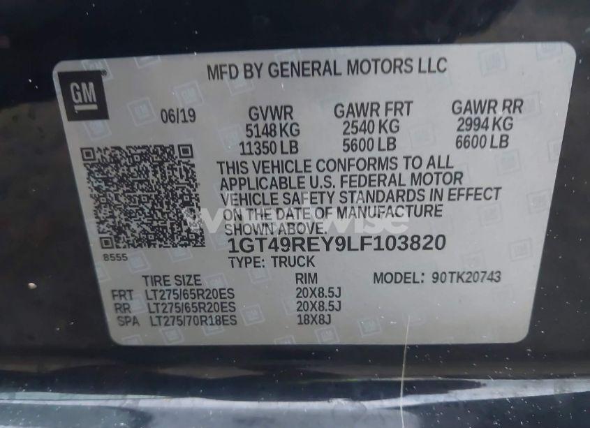 Photo 9 of 2020 Gmc Sierra 2500HD 4WD STANDARD BED DENALI (VIN 1GT49REY9LF103820)