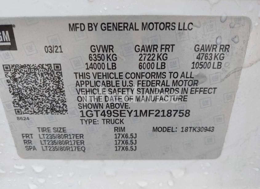 Photo 8 of 2021 Gmc Sierra 3500HD 4WD LONG BED (VIN 1GT49SEY1MF218758)