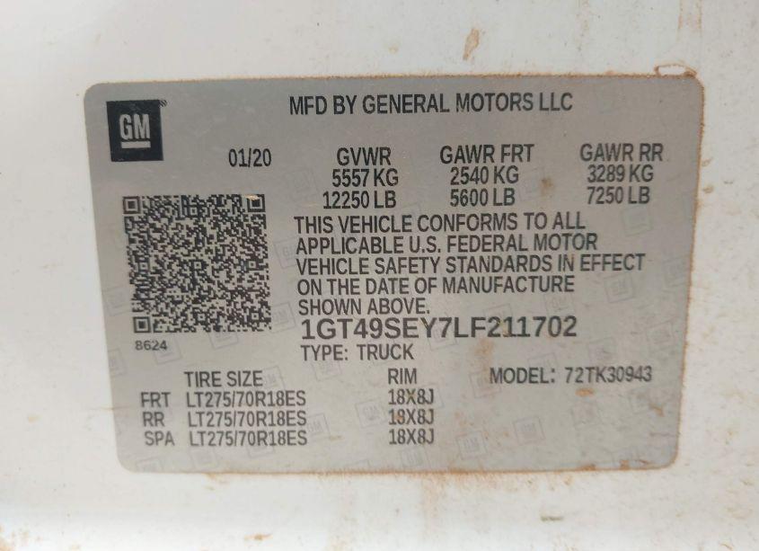 Photo 8 of 2020 Gmc Sierra 3500HD 4WD LONG BED (VIN 1GT49SEY7LF211702)