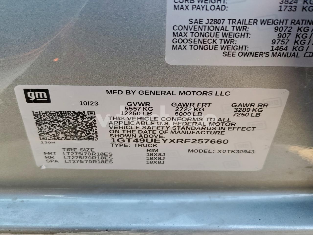 Photo 12 of 2024 GMC SIERRA K3500 SLT (VIN 1GT49UEYXRF257660)