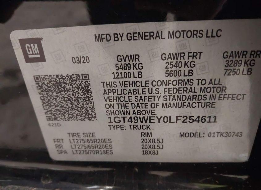 Photo 9 of 2020 Gmc Sierra 3500HD 4WD STANDARD BED DENALI (VIN 1GT49WEY0LF254611)