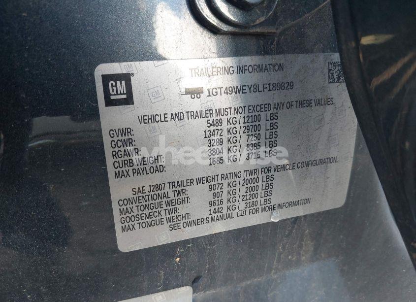 Photo 8 of 2020 Gmc Sierra 3500HD 4WD STANDARD BED DENALI (VIN 1GT49WEY8LF189829)