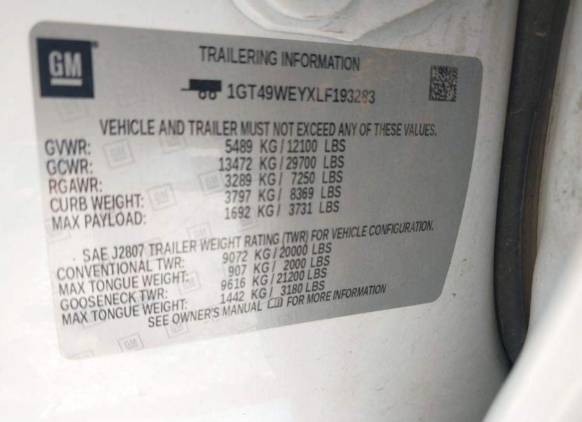 Photo 9 of 2020 Gmc Sierra 3500HD 4WD STANDARD BED DENALI (VIN 1GT49WEYXLF193283)