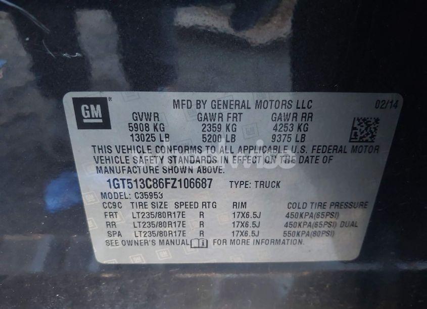 Photo 9 of 2015 Gmc Sierra 3500HD SLT (VIN 1GT513C86FZ106687)