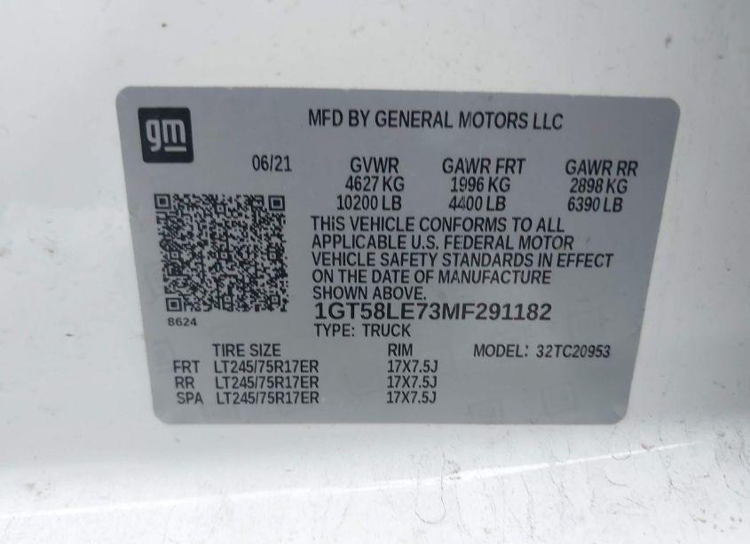 Photo 8 of 2021 Gmc Sierra 2500HD 2WD LONG BED (VIN 1GT58LE73MF291182)