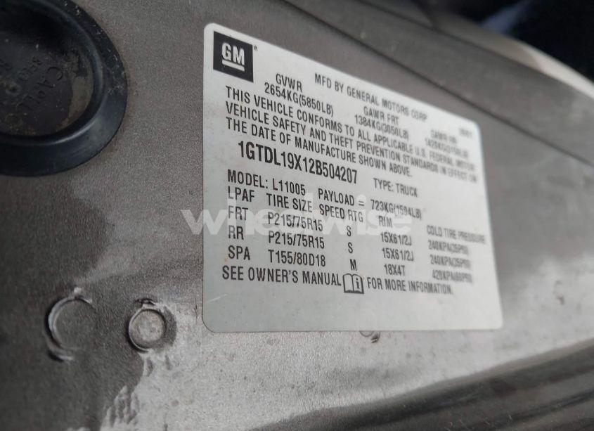 Photo 9 of 2002 Gmc Safari SL (VIN 1GTDL19X12B504207)