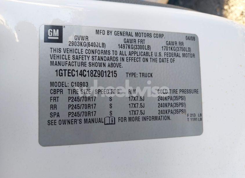 Photo 9 of 2008 Gmc Sierra 1500 WORK TRUCK (VIN 1GTEC14C18Z901215)