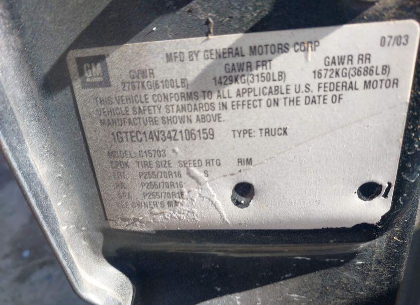 Photo 9 of 2004 Gmc Sierra 1500 SLE (VIN 1GTEC14V34Z106159)