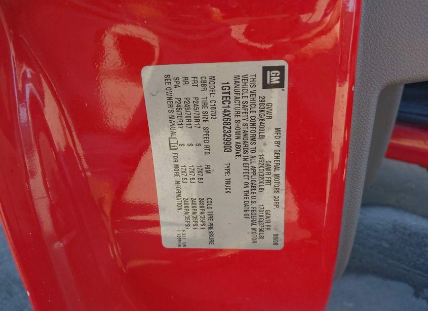 Photo 9 of 2008 Gmc Sierra 1500 WORK TRUCK (VIN 1GTEC14X68Z329903)