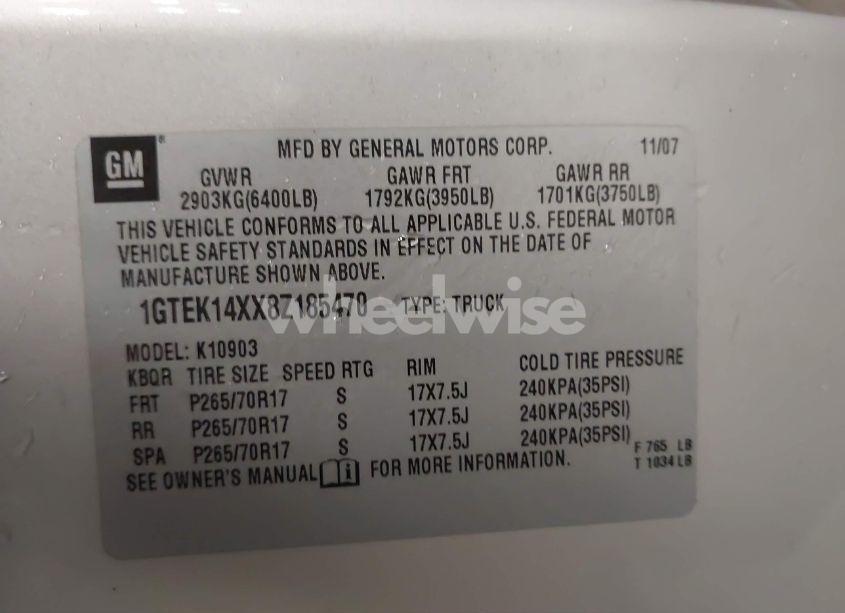 Photo 9 of 2008 Gmc Sierra 1500 WORK TRUCK (VIN 1GTEK14XX8Z185470)