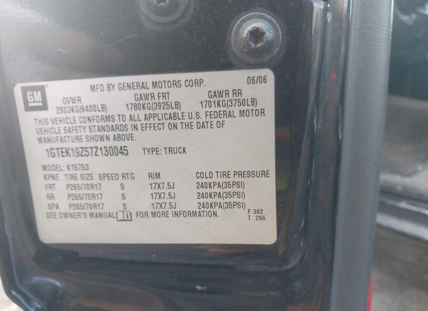 Photo 9 of 2007 Gmc Sierra 1500 CLASSIC SLE1 (VIN 1GTEK19Z57Z130045)