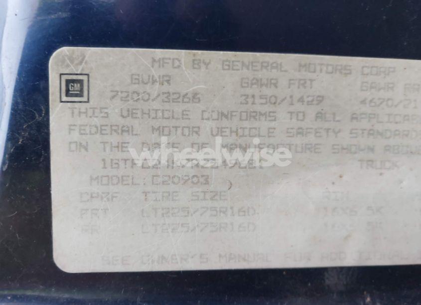 Photo 9 of 1994 Gmc Sierra C2500 (VIN 1GTFC24K7RZ549681)