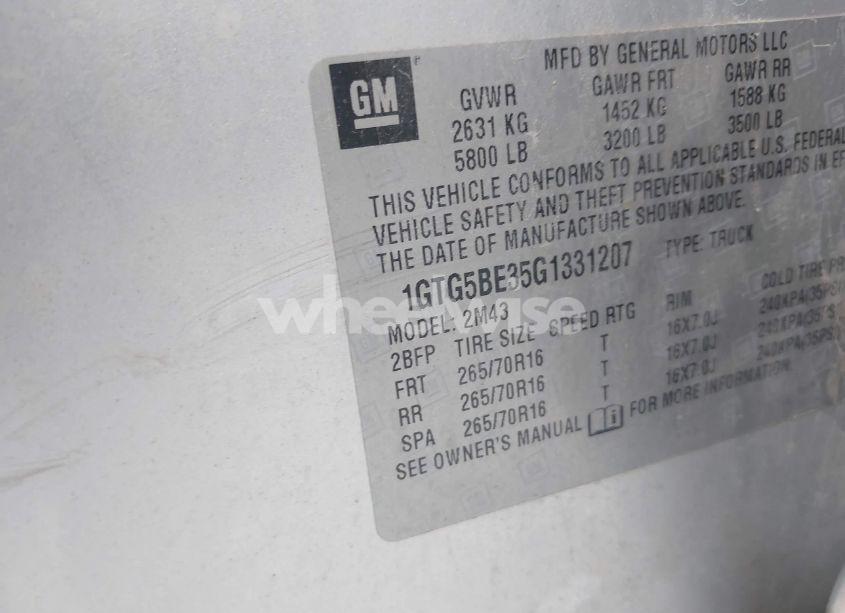 Photo 9 of 2016 Gmc Canyon (VIN 1GTG5BE35G1331207)