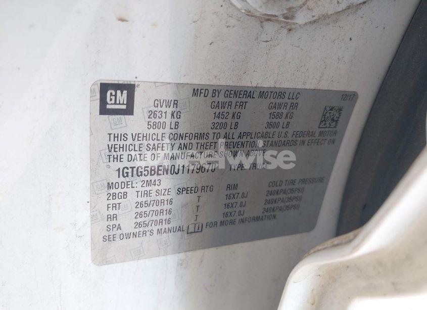 Photo 9 of 2018 Gmc Canyon (VIN 1GTG5BEN0J1179670)