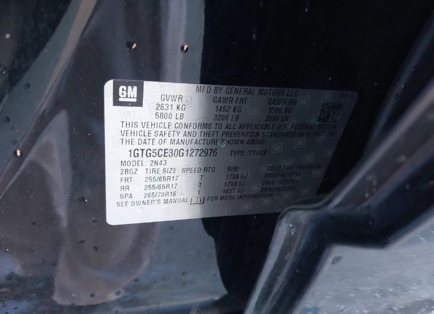 Photo 9 of 2016 Gmc Canyon SLE (VIN 1GTG5CE30G1272976)