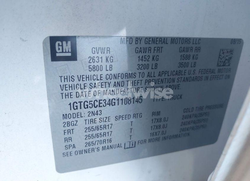 Photo 9 of 2016 Gmc Canyon SLE (VIN 1GTG5CE34G1108145)